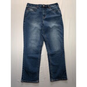 Frye High Rise Straight Leg Jeans Medium Wash Women's Size 12/31 Stretch Casual